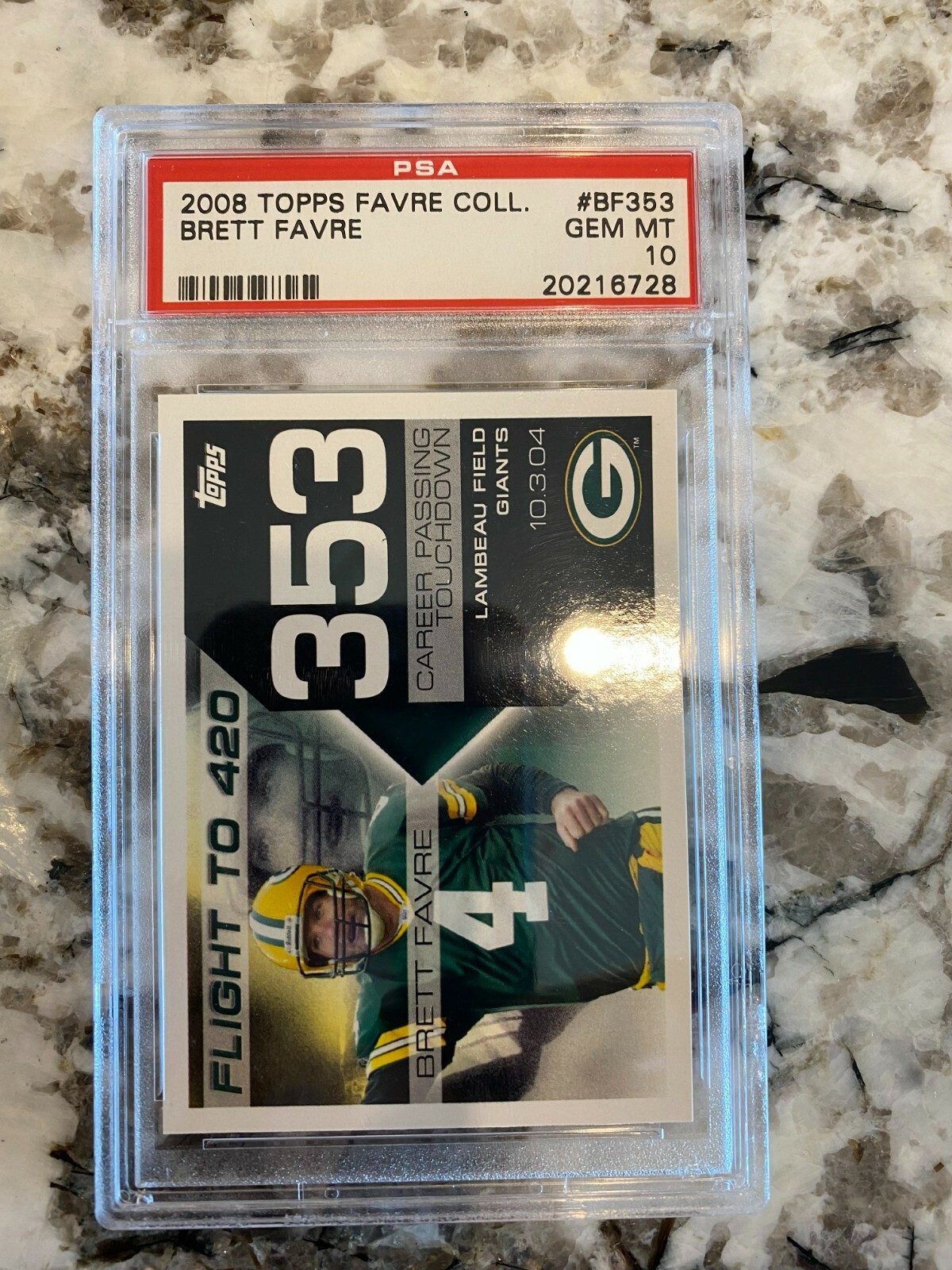 2008 TOPPS BRETT FAVRE, FAVRE COLLECTION FLIGHT TO 420