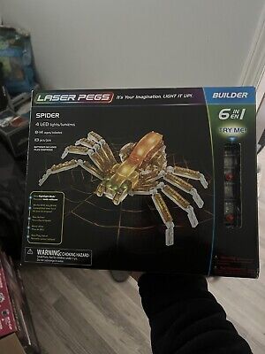 Spider 6-in-1 Building Set Laser Pegs LED Lights Imagination Kit BRAND NEW