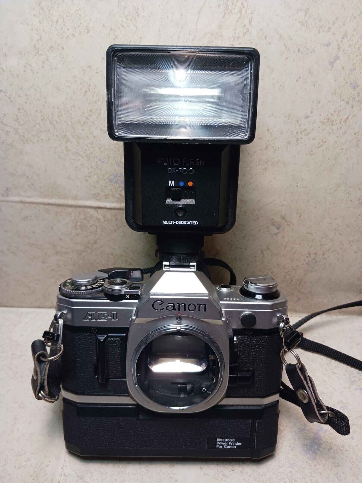 Clean Vintage Canon AE-1 Camera Body With Flash & Power Clean Vintage Canon AE-1 Camera Body With Flash & Power