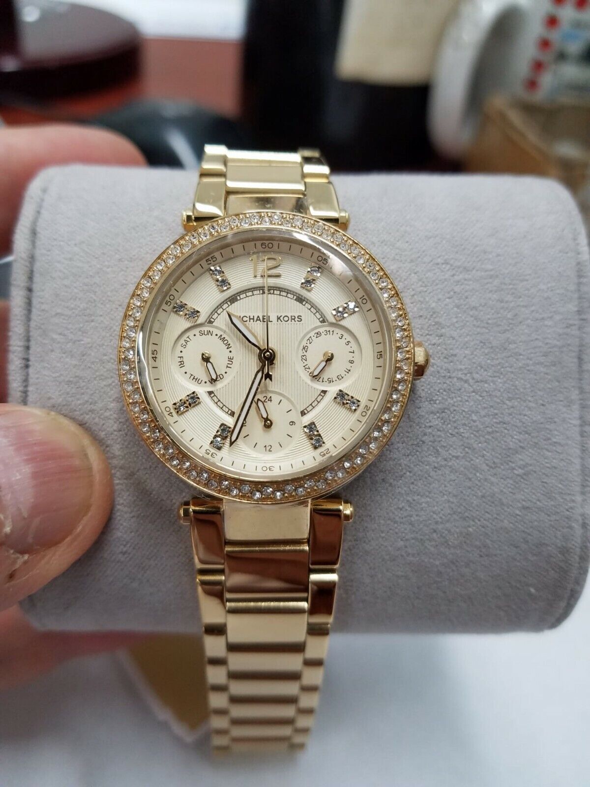 Michael Kors Women's Mini Parker Gold-Tone Multifinction Michael Kors Women's Mini Parker Gold-Tone Multifinction