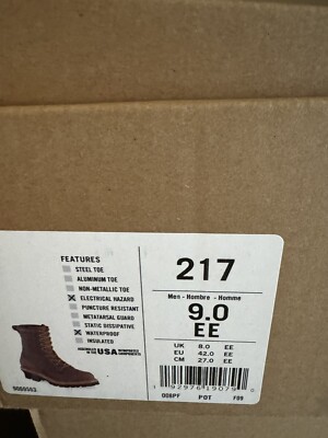 Red Wing 217 Waterproof Logger Boots (Soft Toe) (USA) Size 9