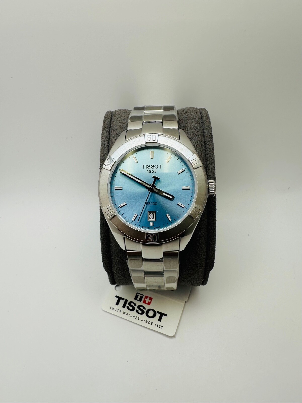 Pre-owned Tissot Pr 100 Sport Chic Light Ice Blue Women's Watch 36mm T101.910.11.351.00