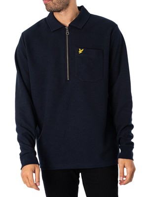 

Мужская куртка на молнии Lyle - Scott с фактурным гербом, синяя, Синий, ML1802V-Z271