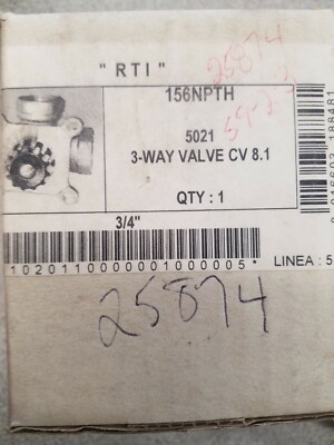 RTI 3 Way Brass Valve - RT5021 - 156NPTH