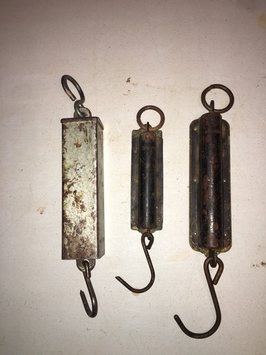 Antique Lot Of 3 Brass Hanging Scales