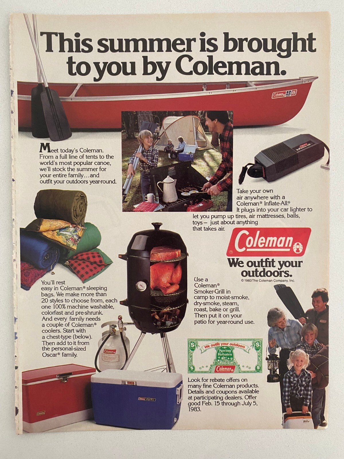Coleman Products We Fit Your Outdoors Vintage 1983 Print Ad Coleman Products We Fit Your Outdoors Vintage 1983 Print Ad