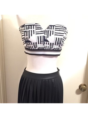 КОМПЛЕКТ нижнего белья Темно-синий повседневный бюстгальтер-бандо Размер: XS