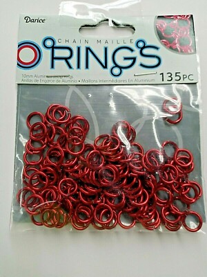 Darice  jump rings chain maille aluminum 10mm red 135 pieces