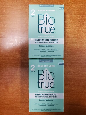 2 Boxes of 2: Biotrue Hydration Boost Preservative Free Eye Drops (Ex 1/25) R1P1