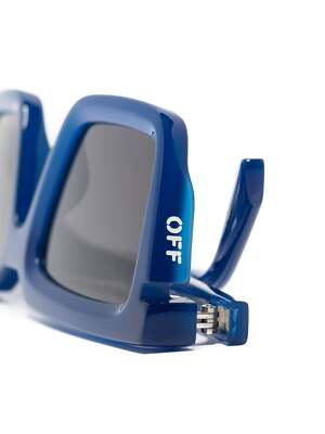 Pre-owned Off-white Oeri113s24pla0014507 Tucson Blue Sunglasses