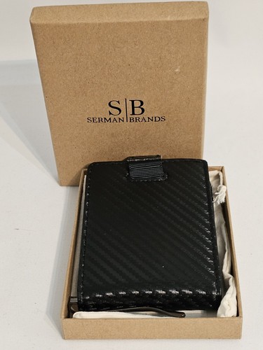 SERMAN BRANDS Mens Slim Bifold Wallet 1.0 RFID Blocking Minimalist Wallet, New