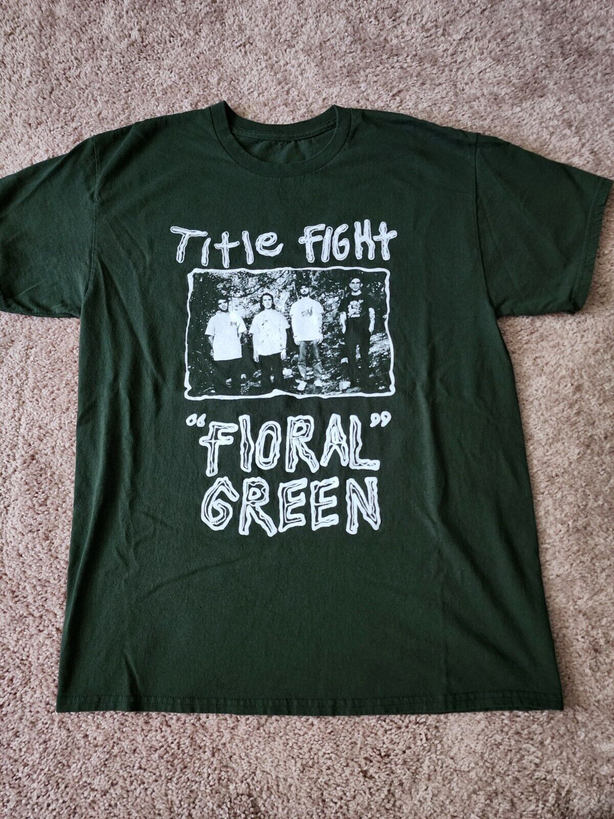 Title Fight Floral Green Short Sleeve Tee Shirt All Size