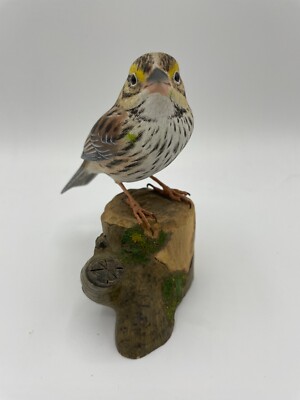 Savannah Sparrow Original Wood Carving