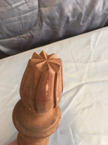 Beautiful 8” Wood Turned Solid Mahogany NOS  Salvage FINIALS Curtis Rod End