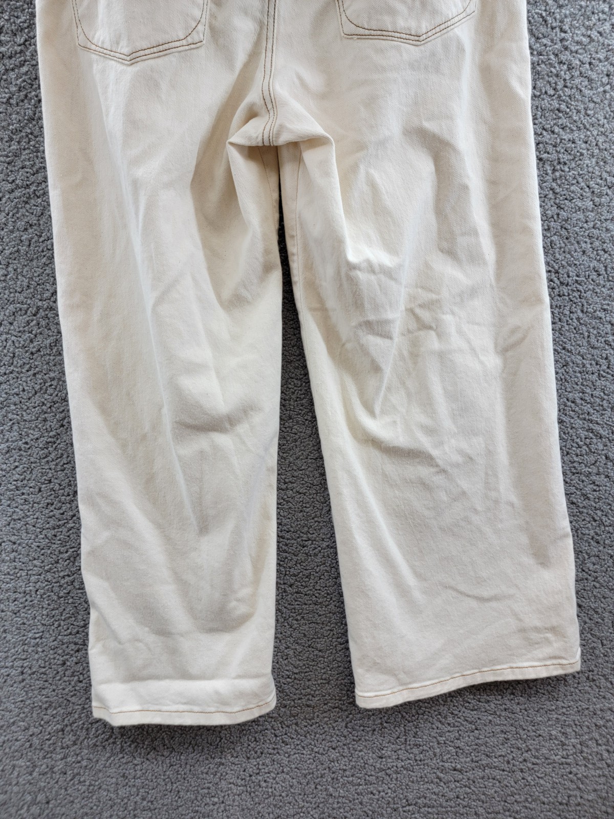 Karen Kane Cropped Wide Leg Jeans Women's 16 Natural 5 Pockets Zip/Button - Picture 13 of 16