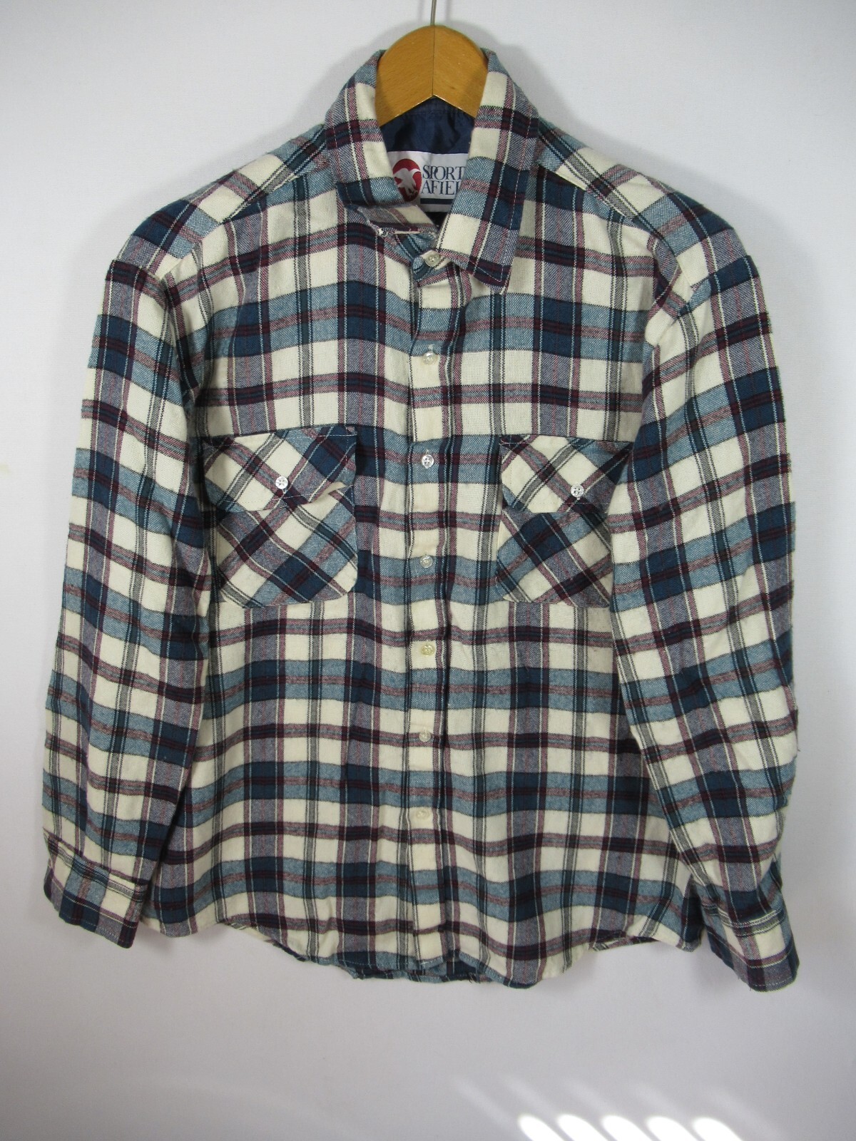 Vintage 70s 80s Plaid Flannel Shirt Men L Sports Afield