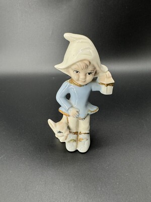 Brinnco Pixie Elf Figurine with Deer Christmas