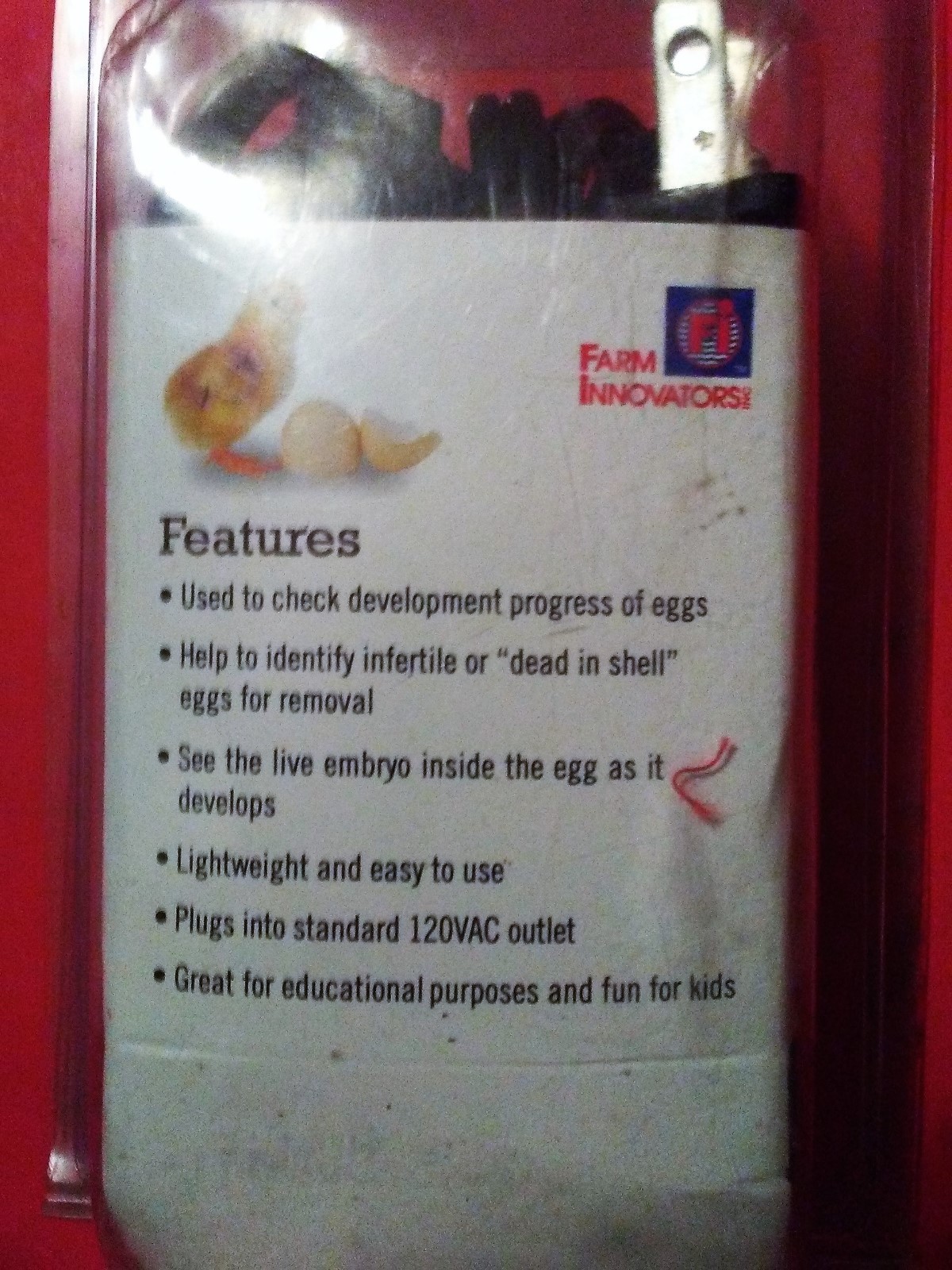 FARM INNOVATORS 3300 CHICKEN POULTRY EGG INCUBATOR CANDLER LIGHT LAMP