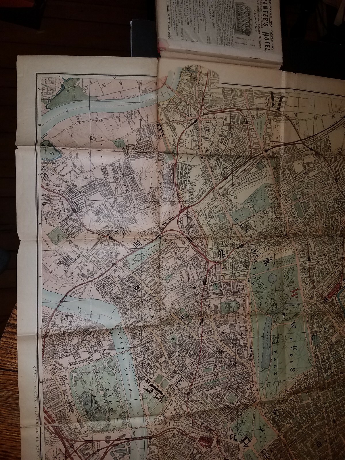 1900 Gall & Inglis Map and Guide To London - Color - HUGE 30