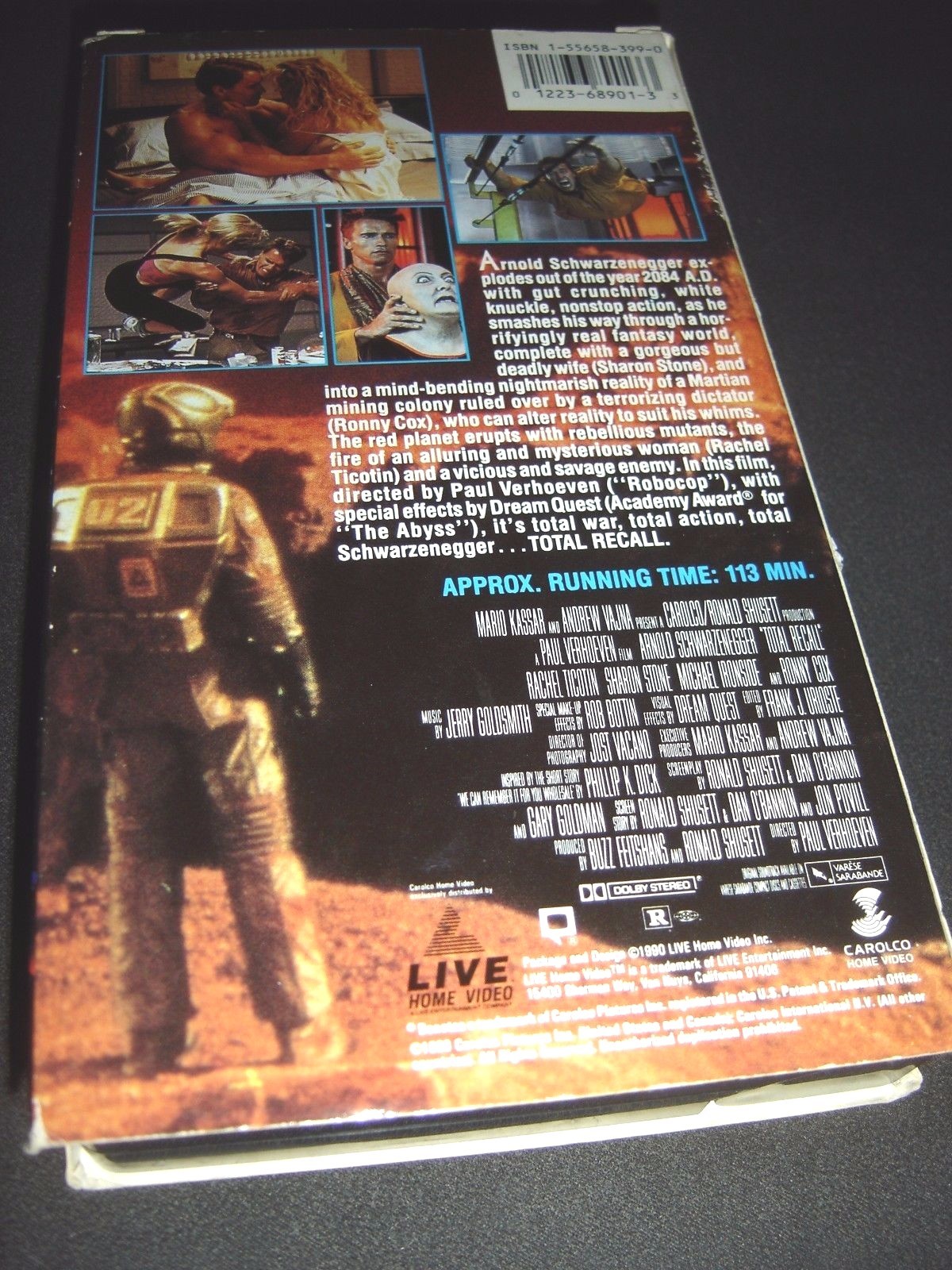 Total Recall (VHS, 1990) Arnold Schwarzenegger Philip K. Dick
