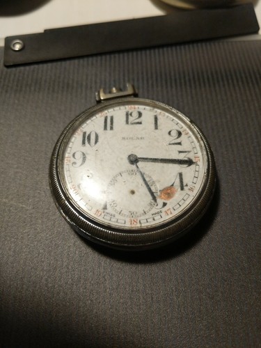 Swiss Solar Rolex Cased Pocket Watch For Parts/ Restoration