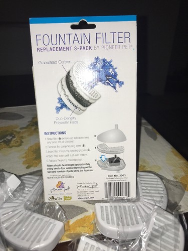 Pioneer Pet Raindrop Fountain Water Filters 3 Pack + 1 (Total Of 4 filters)