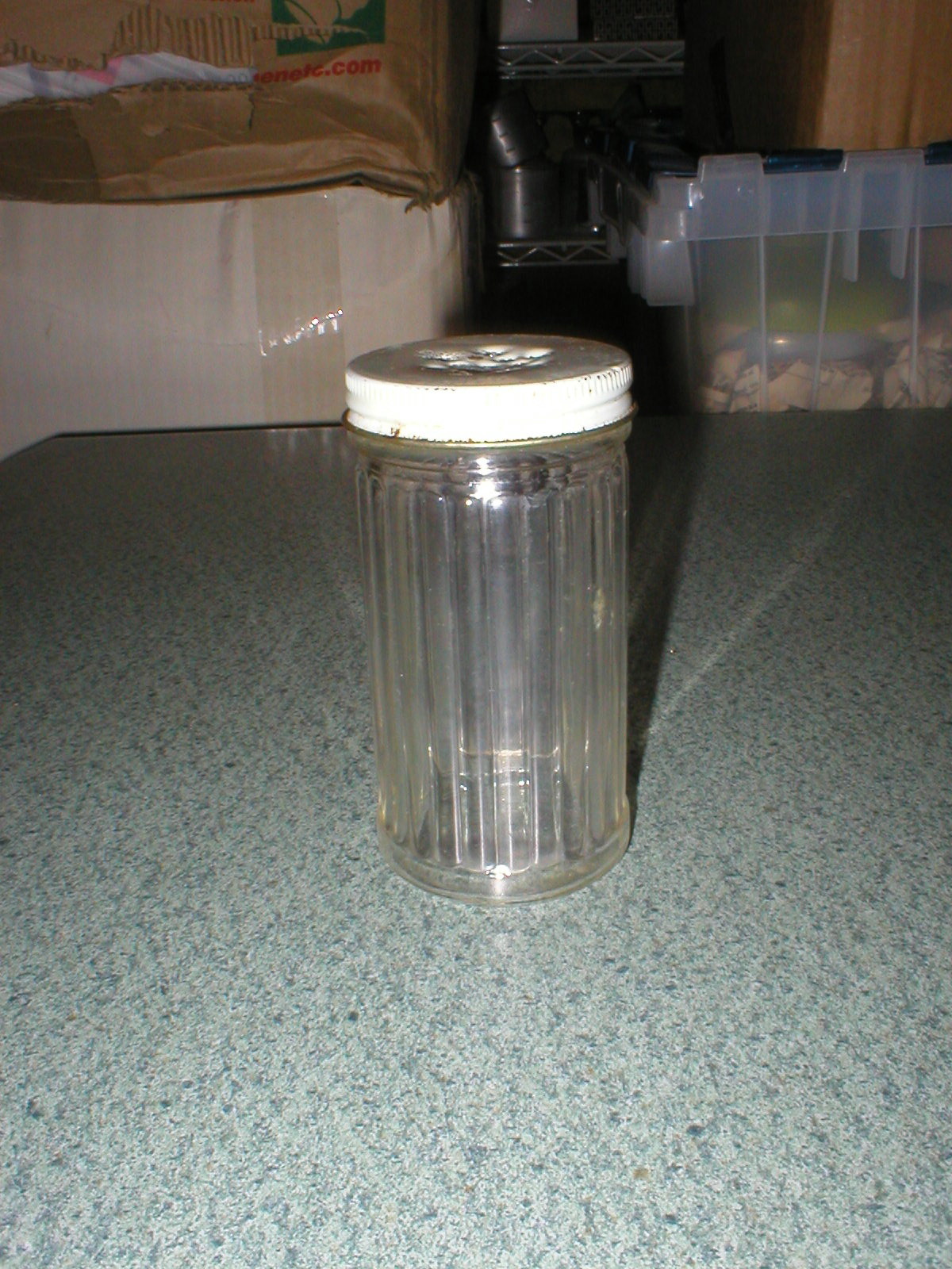 1 Vintage Hoosier Cabinet Spice Jar Ribbed Metal Lid 4 1/8