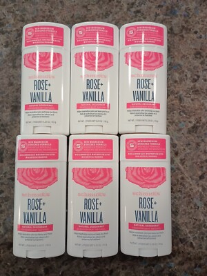 6 Pack Schmidt's Rose and Vanilla Deodorant 3.25 oz 92g