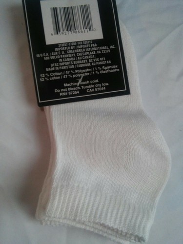 3 pair of Kids Athletic socks,No Show, white sz 4-6.5, New with tags