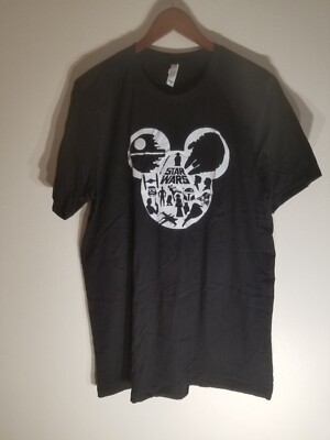 Bella + Canvas Star Wars Mickey Mouse Black T-Shirt Size Large NWOT