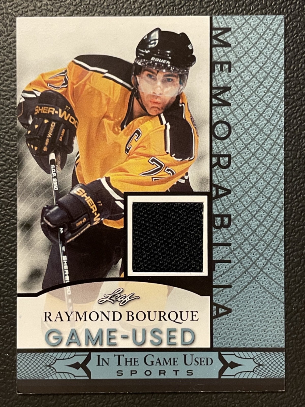 2024 Leaf In The Game Used Memorabilia Blue Raymond Bourque Jersey
