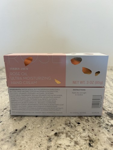 2 Pack NIB Trader Joe's ROSE OIL Ultra Moisturizing Hand Cream Lotion 3oz Sealed