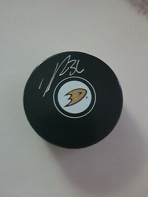 John Gibson Signed Anaheim Ducks Logo Puck Autographed 