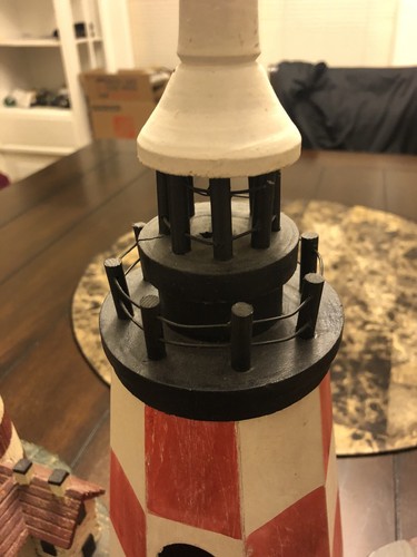 Wood Rustic Primitive BIRDHOUSE Americana Style LIGHTHOUSE