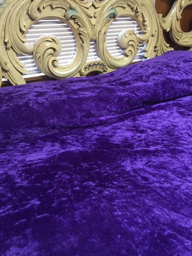 Velvet Bedspread Full-Size 1970S Mid Century Vtg Purple Crush