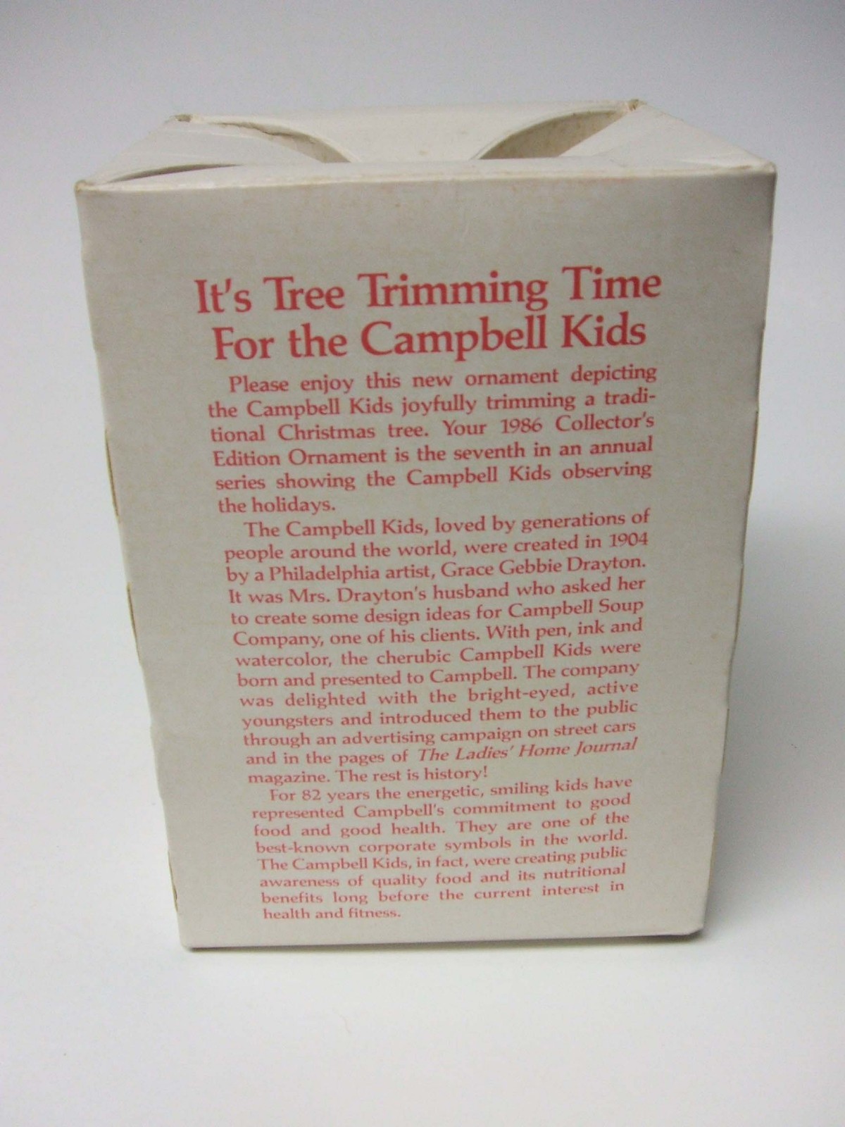 Christmas Ornament 1986 Campbell Kids Collector's Edition