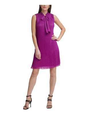 

DKNY Женское фиолетовое короткое вечернее платье без рукавов с завязками на подкладке, Фиолетовый