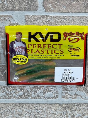 Strike King KVD Half Shell 3 1/2 inch Soft Plastic Coffee Scent 9 Pk NEW