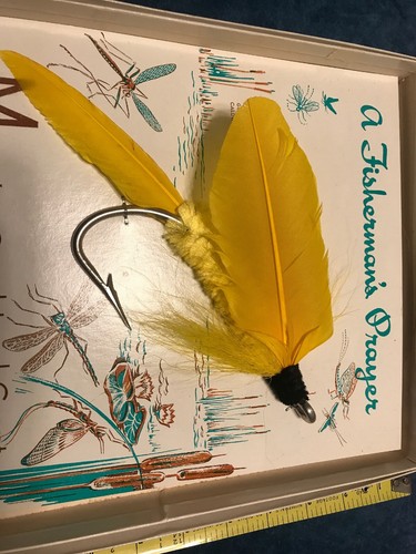 GLEN EVAN GIANT FLY FISHING LURE Yellow Sally #FP 0160 In Original Box!