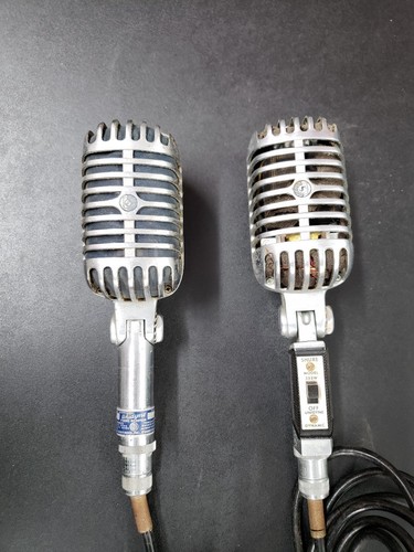 Vintage Microphone Shure Unidyne 55S and 55SW Elvis mic w 18' cords Tested Works