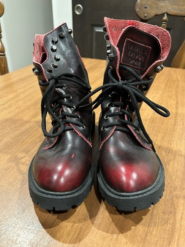 TAIZILE TZL 208 Sport Raven Burgundy Leather Womens Boots TAIZILE TZL 208 Sport Raven Burgundy Leather Womens Boots