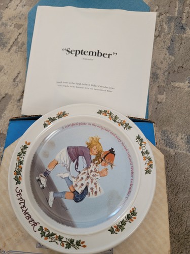 Genuine Newellware Calendar Collectible Plate  " SEPTEMBER  " Original box & COA