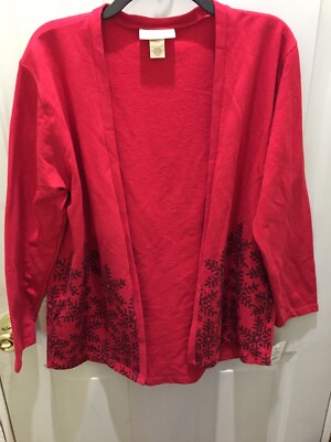 New!Never Worn!M & C Sportswear Red Open Jacket Size Large Great For Holidays