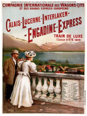 4024.Engadine-express Luxury Train Poster.Transportation Victorian travel Art.
