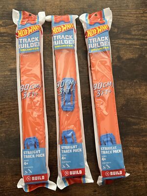 Hot Wheels Track Builder Unlimited Straight Pack 90cm/3Ft Pack of 3