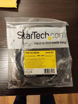 StarTech - 2m Left-Angle Slim Micro USB 3.0 Cable - USB 3.0 A to USB 3.0 Micro-B