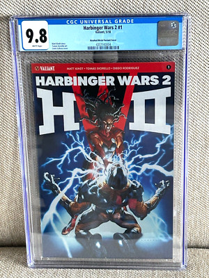 Harbinger Wars 2 1 CGC 9.8 White Pages Brushed Metal Variant Cover 2018 Valiant