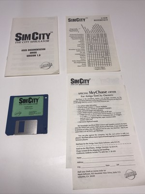SimCity Commodore Amiga, 1989 The City Simulator Vintage Game Complete