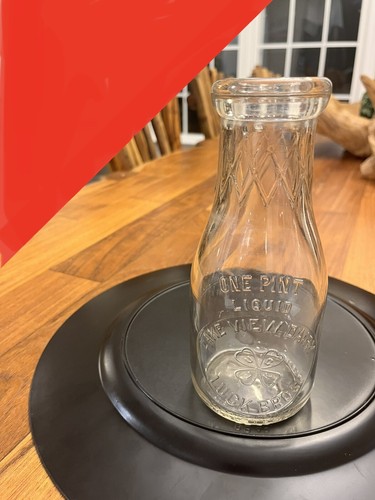 Embossed LAKE VIEW DAIRY ONE PINT MILK BOTTLE LUCK BROS. from Richmond, VA