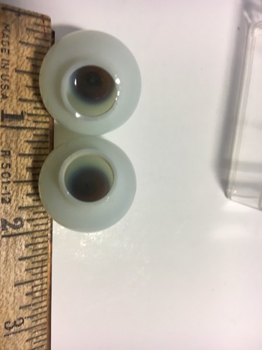 Byron Doll  Eyes Willoughby Ohio ROUND BLOWN GLASS DOLL brown-hazel color 22mm